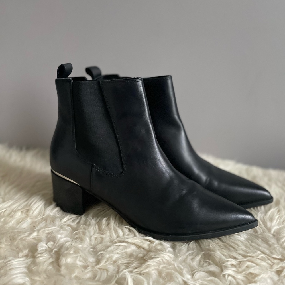 Nine West black leather booties